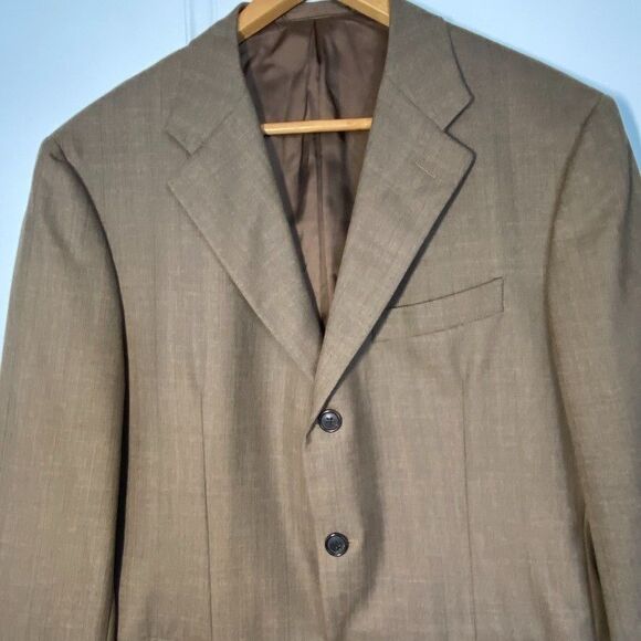 PRADA Classic Wool Blazer, Made in Italy, Brown, 3 Button, Sz 52R EU/ 42R US - Picture 12 of 16
